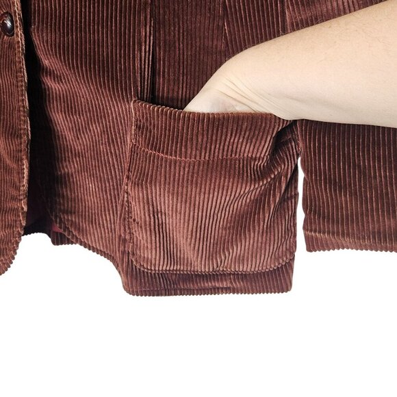 Patty Woodard Vintage Burgundy Corduroy Blazer Jacket With Notched Lapels‎ M - Picture 4 of 10